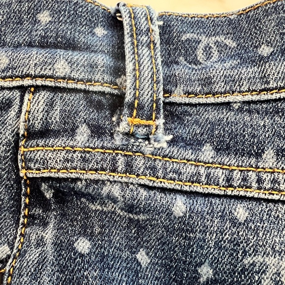 CHANEL 23 CC POLKA DOT DARK BLUE ECRU & WHITE SLIM JEAN SIZE FR 38 / US 6 - Picture 17 of 17